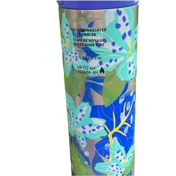 STARBUCKS Grande 16oz Floral Vacuum Insulated Hot Cold Summer 2023 Tumbler​ NWT - Picture 1 of 5